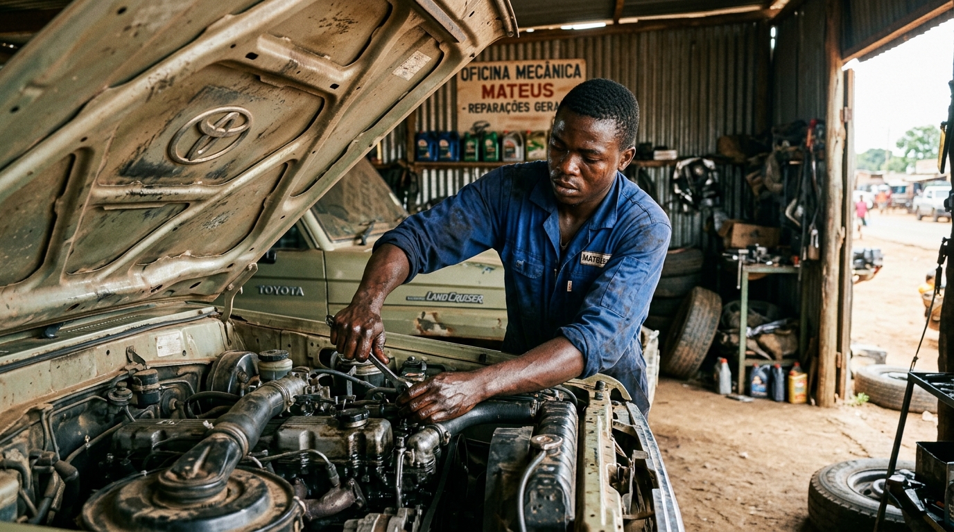 Mechanic working under hood