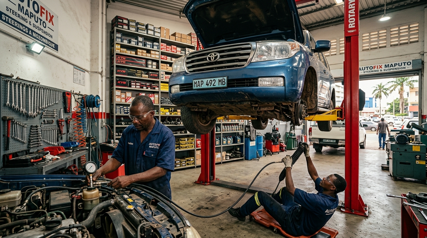 Mechanics repairing Toyota Land …