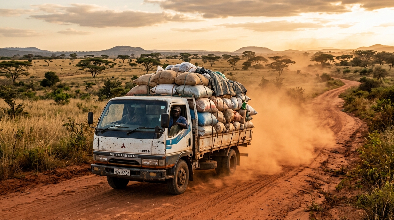 Mitsubishi Canter truck driving …