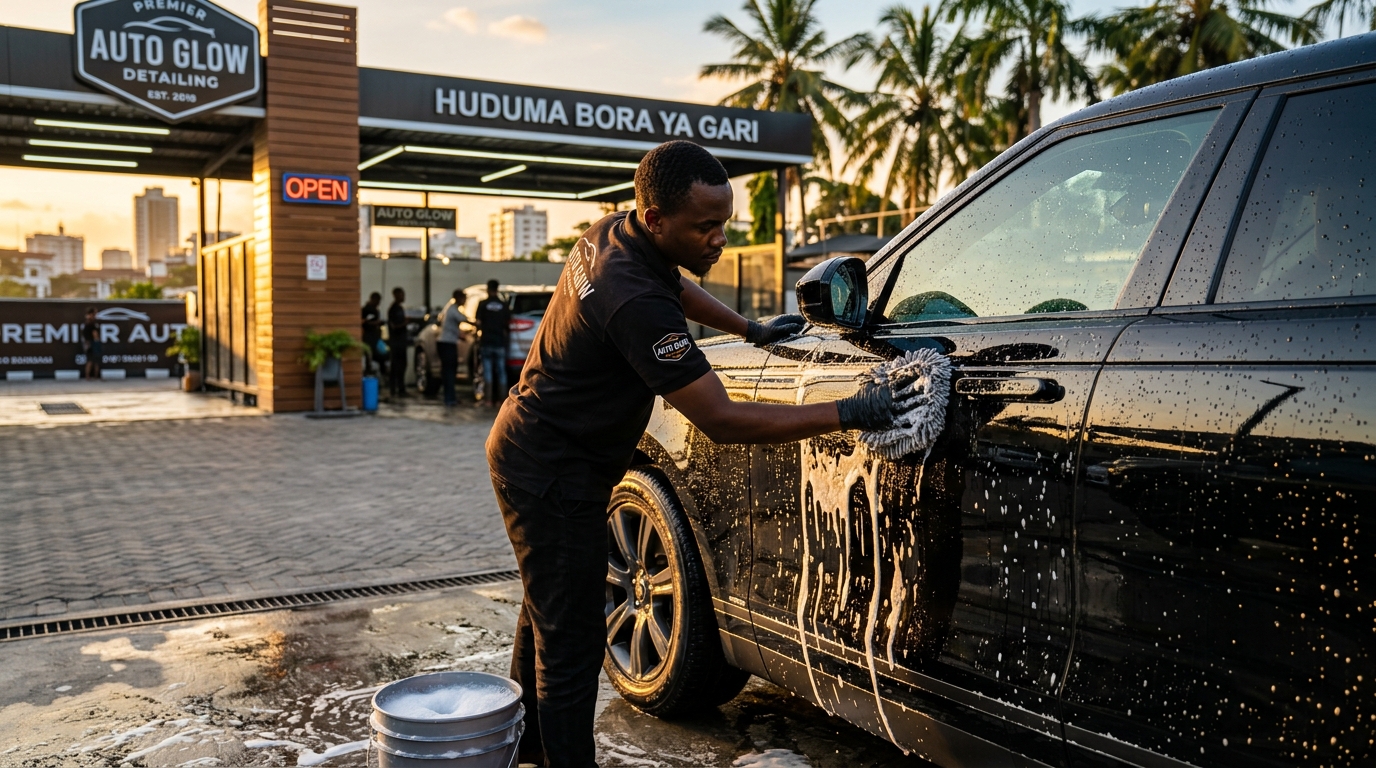 SUV being hand washed