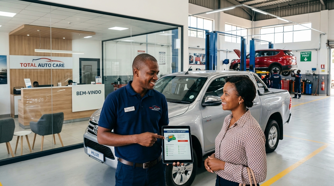 Service advisor showing tablet r…