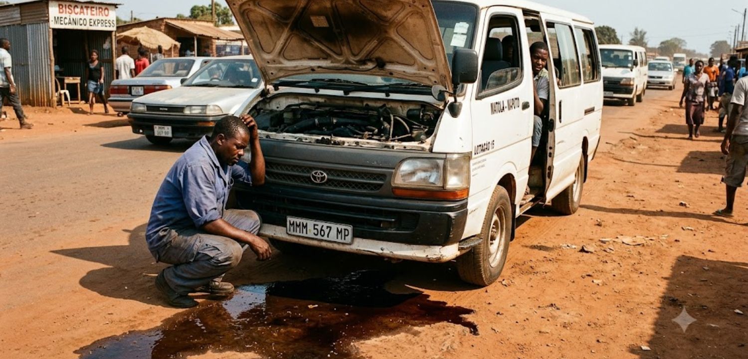 Manchas no Chão O Perigo Oculto da Fuga de Óleo no Motor nas Estradas de Moçambique