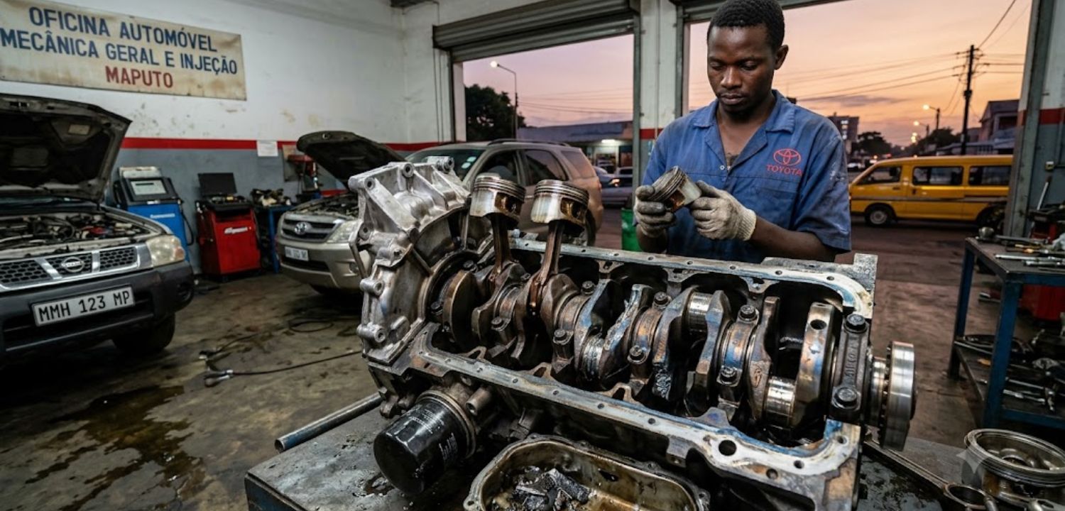 O Drama do Motor Fundido Como o Calor e as Estradas de Moçambique Aceleram a Maior Avaria Automóvel