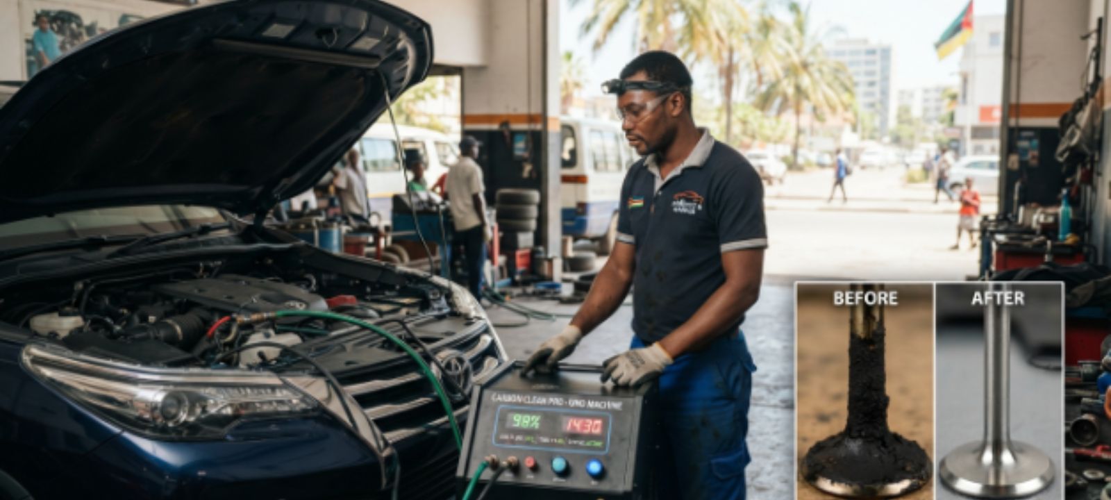 Benefícios da Descarbonização do Motor em Moçambique Restaurando o Desempenho e a Eficiência